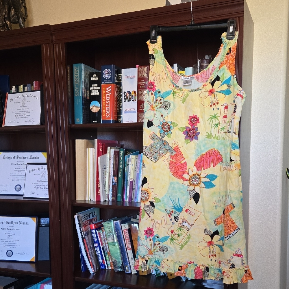 Mango Bay Multicolor Floral Neckline Top